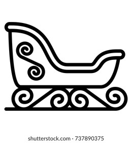 Vector Cartoon Christmas Sledge Icon Isolated On White Background