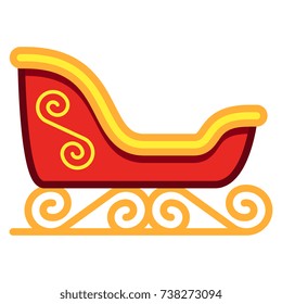 Vector Cartoon Christmas Sledge Isolated On White Background