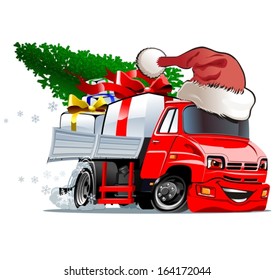 Vector Cartoon Christmas Truck