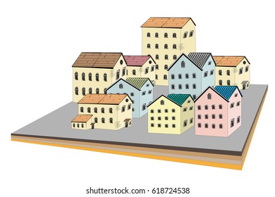 vector cartoon cityscape