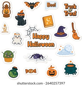 Vector cartoon clipart on the theme of Halloween