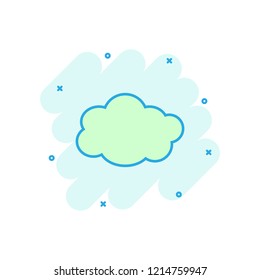 Vector cartoon cloud sky icon in comic style. Air bubble sign illustration pictogram. Cloud business splash effect concept.