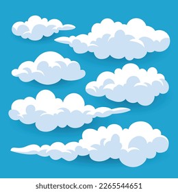 vector cartoon clouds collection, can be for scenery, promotional purposes, and objects to beautify the appearance