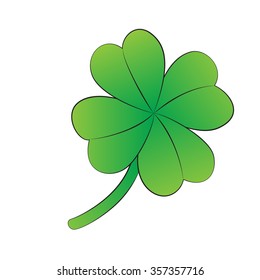 Vector cartoon clover on white background.