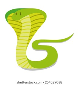 Vector Cartoon Cobra Isolated On Blank Background