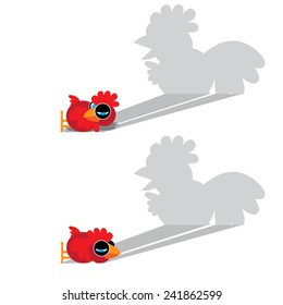Vector cartoon cock with shadows