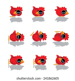 Vector cartoon cock with shadows
