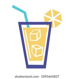 Vector Cartoon Cocktail Icon Isolated On White Background