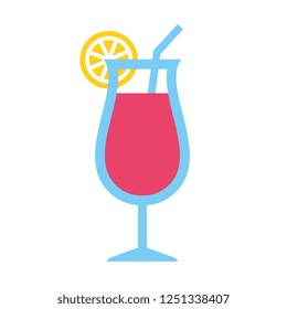 Vector Cartoon Cocktail Icon Isolated On White Background