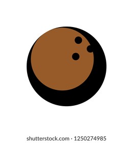 Vector Cartoon Coconut Icon Isolated On White Background