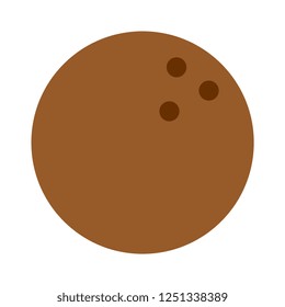 Vector Cartoon Coconut Icon Isolated On White Background