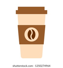 Vector Cartoon Coffee Icon Isolated On White Background