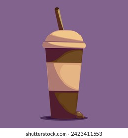 Vector cartoon coffee mug design isolated