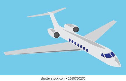 Vector cartoon color aeroplane