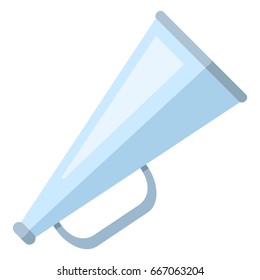 Vector Cartoon Color Flat Icon - Bullhorn on White Background