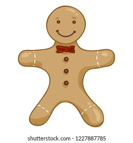 Vector Cartoon Color Illustration - Gingerbread Man