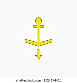 Vector Cartoon Color Illustration - Golden Marine Boat Anchor