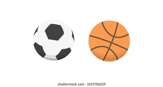 Vector cartoon colorful ball set. sport balls icons isolated