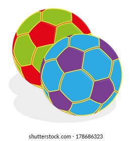 Vector Cartoon Colorful Balls Isolated On White Background