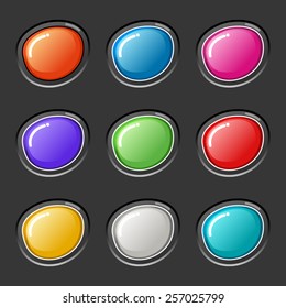 Vector cartoon colorful buttons