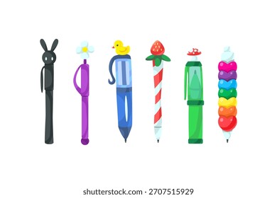 Vector de dibujos animados de colores diferentes plumas