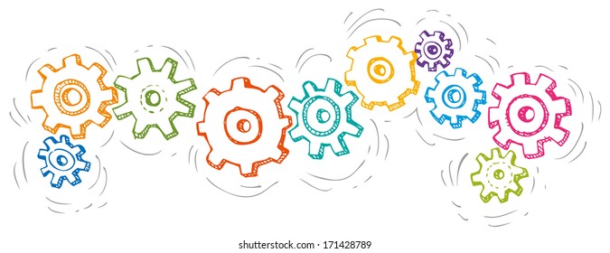 Vector cartoon colorful spinning