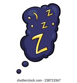 Vector Cartoon Comics Phrase - Z-z-z