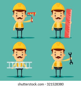 Vector Cartoon Constructors and Builders - Vector Set