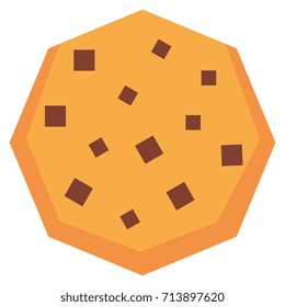 Vector Cartoon Cookie Isolated On White Background