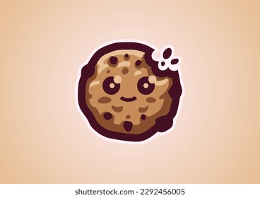 Vector Cartoon Cookies Mascot Logo Template