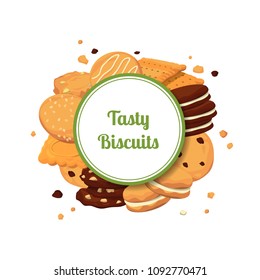 Vector cartoon cookies with place for text illustration
