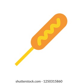 Vector Cartoon Corn Dog Icon Isolated On White Background