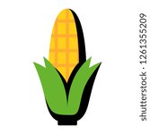 Vector Cartoon Corn Icon Isolated On White Background