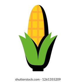 Vector Cartoon Corn Icon Isolated On White Background