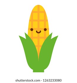 Vector Cartoon Corn Icon Isolated On White Background