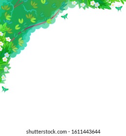 vector cartoon corner clip art. Summer fores
