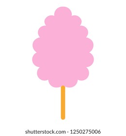 Vector Cartoon Cotton Candy Icon Isolated On White Background