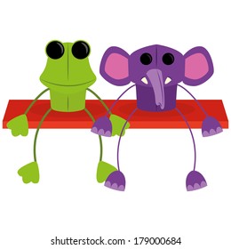 Vector Cartoon Couple Of Cute Characters Isolated