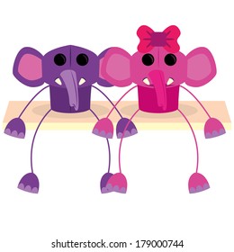 Vector Cartoon Couple Of Cute Characters Isolated