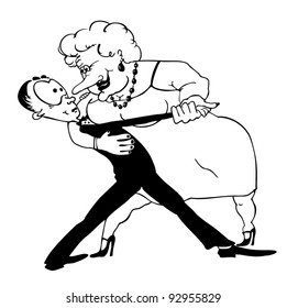 Vector cartoon of couple dancing