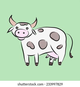 Vector cartoon cow