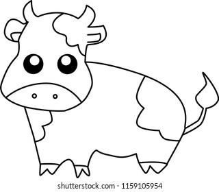Vector cartoon cow  Isolated On White Background