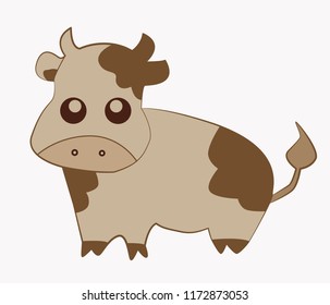 Vector cartoon cow  Isolated On White Background