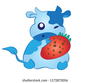 Vector cartoon cow  Isolated On White Background