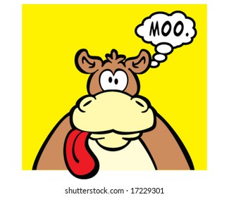 vector of cartoon cow lick