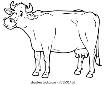 Vector Cartoon Cow Standing