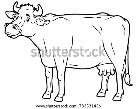 Vector Cartoon Cow Standing