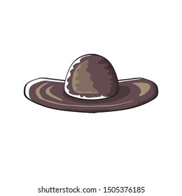 vector cartoon cowboy hat isolated on white background. Cowgirl leather hat 