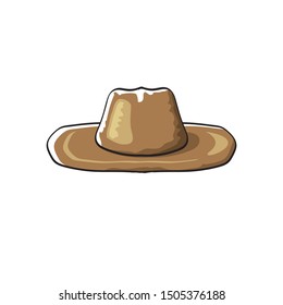 vector cartoon cowboy hat isolated on white background. Cowgirl leather hat 