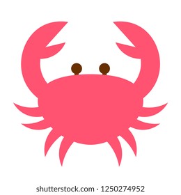 Vector Cartoon Crab Icon Isolated On White Background